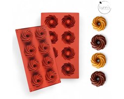 Lynn's siliconen bakvorm- 8 holtes - Tulband vorm - Gebakjes, chocolade, brownies, zeepjes, etc - Oven, vaatwasser, magnetron, vriezer