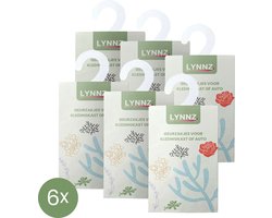 Lynnz® 6x Geurzakjes voor kledingkast - Ook als autoparfum of geurbuiltjes - inclusief haakjes - huisparfum - luchtverfrisser - geurzakje - wasparfum