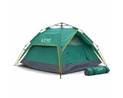 Lyve Pop-Up Tent - 2-Persoons XL - Verduisterend - 5000mm Waterdicht - 30s Opzetten & Afbreken - Groen
