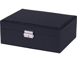 LYVION Sieradendoos - Juwelendoos - Juwelendoosje - Sieradenhouder - Sieraden organizer - Opbergkistje - Voor kettingen - Ringen - Armbandjes - Voor volwassenen - Kunstleer - Zwart