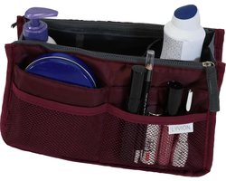 LYVION - Tas Organizer - Bag in Bag - Bag Organizer - 11 Vakken en Ritssluiting - Wijnrood