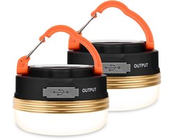 Lzwintrading Camping Lamp - Kampeerlamp - Tentlamp Oplaadbaar-Campinglamp Oplaadbaar - 3 modi,waterdicht, met 1800 mAh powerbank, led, campinglantaarn, tentverlichting voor vissen, wandelen, kamperen, noodgevallen - 2 stuks