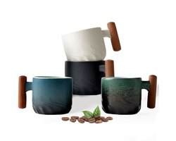 Lzwintrading - Koffiekopjes met Oor - Espresso Kopjes Porselein - Keramische Theekopjes - 2 Stuks - 70 ml - Handgemaakte Porseleinen Koffiekopjes - Cadeaus voor Vrouwen en Mannen - Beste Vriendin Partner Kerstcadeaus