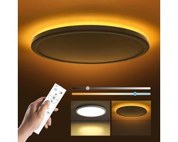 Lzwintrading LED Plafondlamp Dimbaar 24W - Plafondlamp met Afstandsbediening - 2000K Nachtlampje Warm - Plafonniere - Paneel 3000K-6500K Dimbaar voor Slaapkamer Kinderkamer Woonkamer Rond Wit - Ø30cm