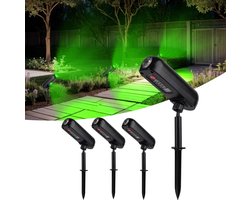 Lzwintrading Tuinverlichting op Zonne Energie - Tuinverlichting Led Buiten Solar - Halloween Decoratie - Staand - Groene Solarlampen voor Buiten - IP65 Waterdicht - 3 Verlichtingsmodi - 4 stuks