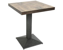 M-Goods Eettafel Vierkant 60x60 cm - Industriële Keukentafel voor 2 Personen - Houten Tafelblad met IJzeren Onderstel - Retro Design