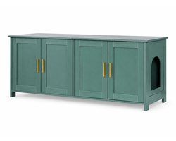 M-Goods - Kattenbak Kast met Deuren - Houten Kattenbakbehuizing - Gesloten Kaststijl - Geurbestrijding - Multifunctioneel Meubel