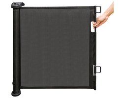 M-Goods Traphekje Oprolbaar Uitschuifbaar 0-150 cm - Veiligheidspoort Baby Kind Hond Kat - Zwart