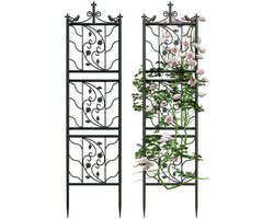 M-Goods - Tuinrek Metaal - Klimrek voor Planten - Plantensteun - Tuinscherm Decoratief - 195 cm - Set van 2