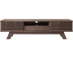 M-Goods - TV Meubel 150cm Hout - TV Kast met Lamellen Deuren - Lade en Opbergruimte - Modern Design