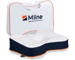 M line Athletic Pillow – ergonomisch hoofdkussen bij nekklachten – traagschuim – voor zij- en rugslapers – 2 hoogtes
