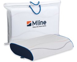 M line Pillow You ergonomisch hoofdkussen - medium – anti-allergeen – nek- en hoofdondersteuning – 10 cm hoog – blauw