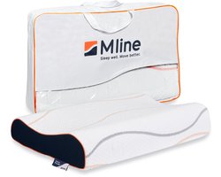 M line Wave Pillow – ergonomisch hoofdkussen – neksteun met golfvorm – optimale uitlijning – voor rug- en zijslapers – 10 cm hoog