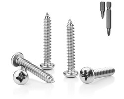 M3 x 20mm 60pcs Ronde Hoofd Houtschroeven - RVS 304 - Zelftappende Phillips Kop voor Meubel en Kast Industrie