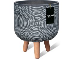 MA'AM Pottery Jade bloempot op poten - D24×H19,5 cm - zwart - industrieel design