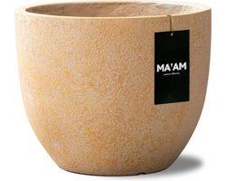 MA'AM Pottery Leah bloempot - rond - 24x20 - loker/oranje met afwateringsgat voor buiten of binnen