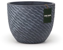 MA’AM Pottery Mira – Extra grote grijze bloempot – GRC – Luxe & duurzaam – Ø 44 cm – Binnen & buiten