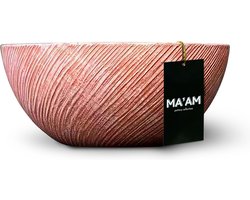 MA'AM Pottery Riley plantenschaal - D27 - Terracotta - Gestreepte Decoratieschaal -Vorstbestendig - Afwateringsgat