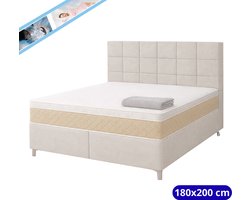 Maan matras ® Boxspring 180x200 | Inclusief Matras & Topper | Beige | bed | boxspring met opbergruimte | Boxspring compleet