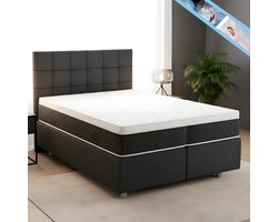 Maan matras ® Boxspring | boxspring 140x200 Antraciet | bed | boxspring met opbergruimte | Boxspring compleet