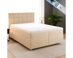 Maan matras ® Boxspring | boxspring 180x200 Beige/Creme| bed | boxspring met opbergruimte | Boxspring compleet