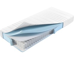 Maan matras ® | Pocketvering - 90x200 - 25cm dik - 7 zones - Hybrid - Koudschuim - Afritsbare hoes - Premium hotelkwaliteit