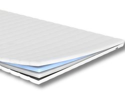 Maan matras ® - Topper 120x200 - Aanpasbaar - 10 cm dik - Koudschuim & Hybrid- Afneembare tijk wasbaar - 90x200 cm