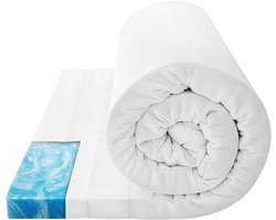 Maan matras® Topper 140x200 - Hybrid Topmatras - 8cm dik - Hybrid zacht schuim