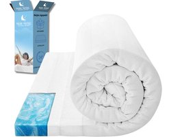 Maan matras® - Topper 140x200 - Hybrid Topmatras - Topdekmatras - 8cm dik - Hybrid zacht schuim - Afritsbaar en wasbaar - CertiPUR® Gecertificeerd - Matrastopper 140x200 cm