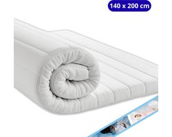 Maan matras® - Topper 140x200 - Topmatras - Topdekmatras - 8cm dik - HR Koudschuim - Afritsbaar en wasbaar - Medium Hardheid - Matrastopper