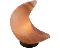 Maanlamp Himalaya Zoutsteen Met Lichtbron en aan uit | Himalaya Zout Zoutlamp Maan | Roze/oranje