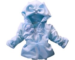 Maat 128 Zomerjas blauw met steentjes en glitter jas baby en kind kinderJas babyblauw
