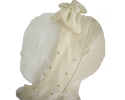 Maat 80 Zomerjas steentjes creme baby en kind Jas glitter kinderjas strik babyblauw jasje met hotfix steentjes