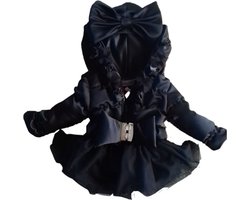 Maat 86 kinderjas Zomerjas zwart tule bloemen baby en kind Jas glitter kinderjas strik