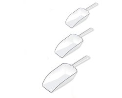 Maatscheppen - 3 Stuks - Maatschepse - Plastic - Maatcupjes - Keukengereedschap Voor Het Meten - Ijsemmer Schepjes - Keuken bakgereedschap Koffielepel - Transparant