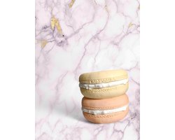 Macaron 33,5x31,5 - bijzettafel 2 hoog- Luxe Macaron Tafel - Zacht Oranje & Geel - Uniek Design