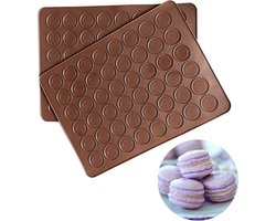 Macarons Bakmat Siliconen – Set van 2 - 48 Putten - 39 x 29 cm