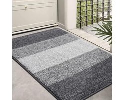 Machinewasbare zachte deurmat, super absorberend entreetapijt, antislip vloermat voor binnen, voordeur, huisdieren en honden (60 x 90 cm, grijs)