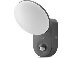 Maclean Energy MCE367 LED wandlamp met PIR sensor - PC + ALU, 15W (1100lm) Neutraal Wit 4000K IP65 Grijs