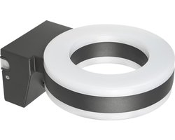 Maclean MCE365 - LED lamp - LED wandlamp met PIR sensor - PC + ALU, 20W (1700lm) Neutraal Wit 4000K IP65 grijs