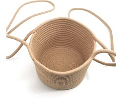 Macramé bloempot, hangend, voor binnen en buiten, gevlochten plantenmanden, 20 cm diameter, boho-bloemen, zeegras, plantenpot voor huis, tuin, bruiloft, wanddecoratie, jute