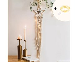 Macramé Boho Wandkleed met verlichting - Wanddecoratie Kinderkamer - Muurdecoratie Babykamer - Dromenvanger Wandhanger
