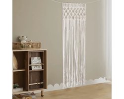 Macramé Deurgordijn met Geweven Bladeren – Korte Keuken Bistro Gordijnen – Bohemian Raam- & Wanddecoratie voor Binnen & Buiten