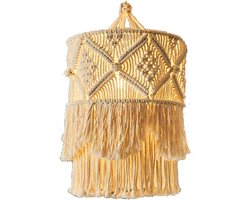 Macrame Geweven Muur Opknoping Kroonluchter Schaduw - Boho Deco - Hand Wandtapijt Kwastje Wandtapijt - Achtergrond Hoofd Muur Opknoping voor Woonkamer Slaapkamer - Bruiloft Celebratie zeegras lampenkap