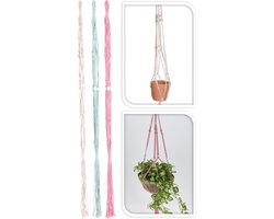 Macramé - hanger - Set van 3 – macramé plantenhanger - decoratie woonkamer