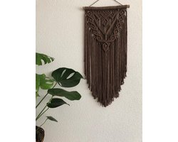 Macrame muur opknoping , home décor, bukuri wand decoratie - 0002 - bruin