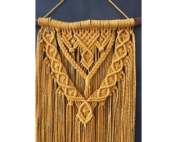 Macrame muur opknoping , home décor, bukuri wand decoratie -026 oker geel