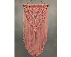 Macrame muur opknoping , home décor, bukuri wand decoratie - 044 - oud roze