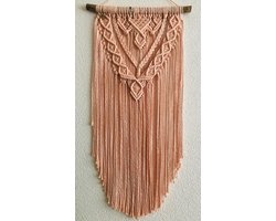 Macrame muur opknoping , home décor, bukuri wand decoratie - 127 - licht roze