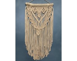 Macrame muur opknoping , home décor, bukuri wand decoratie - 193 - beige